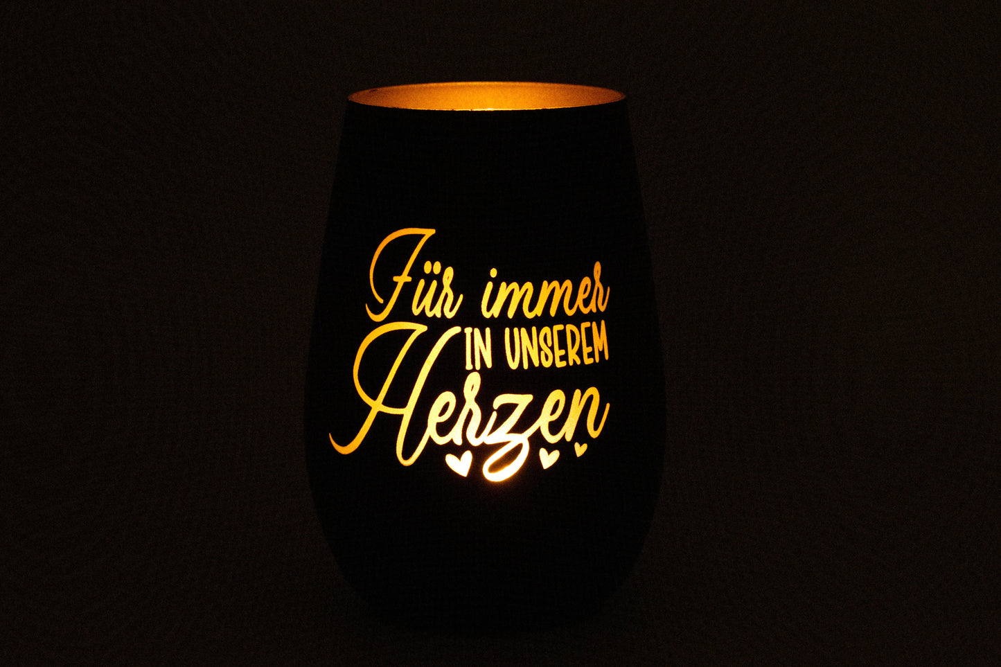 Stölzle ELEMENTS Kristallglas Schwarz/Gold "Für immer in unseren Herzen“