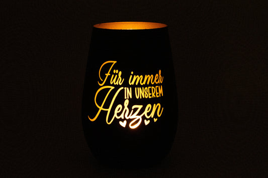 Stölzle ELEMENTS Kristallglas Schwarz/Gold "Für immer in unseren Herzen“