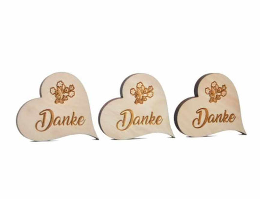 Zirbenherz klein mit Danke 3er Set