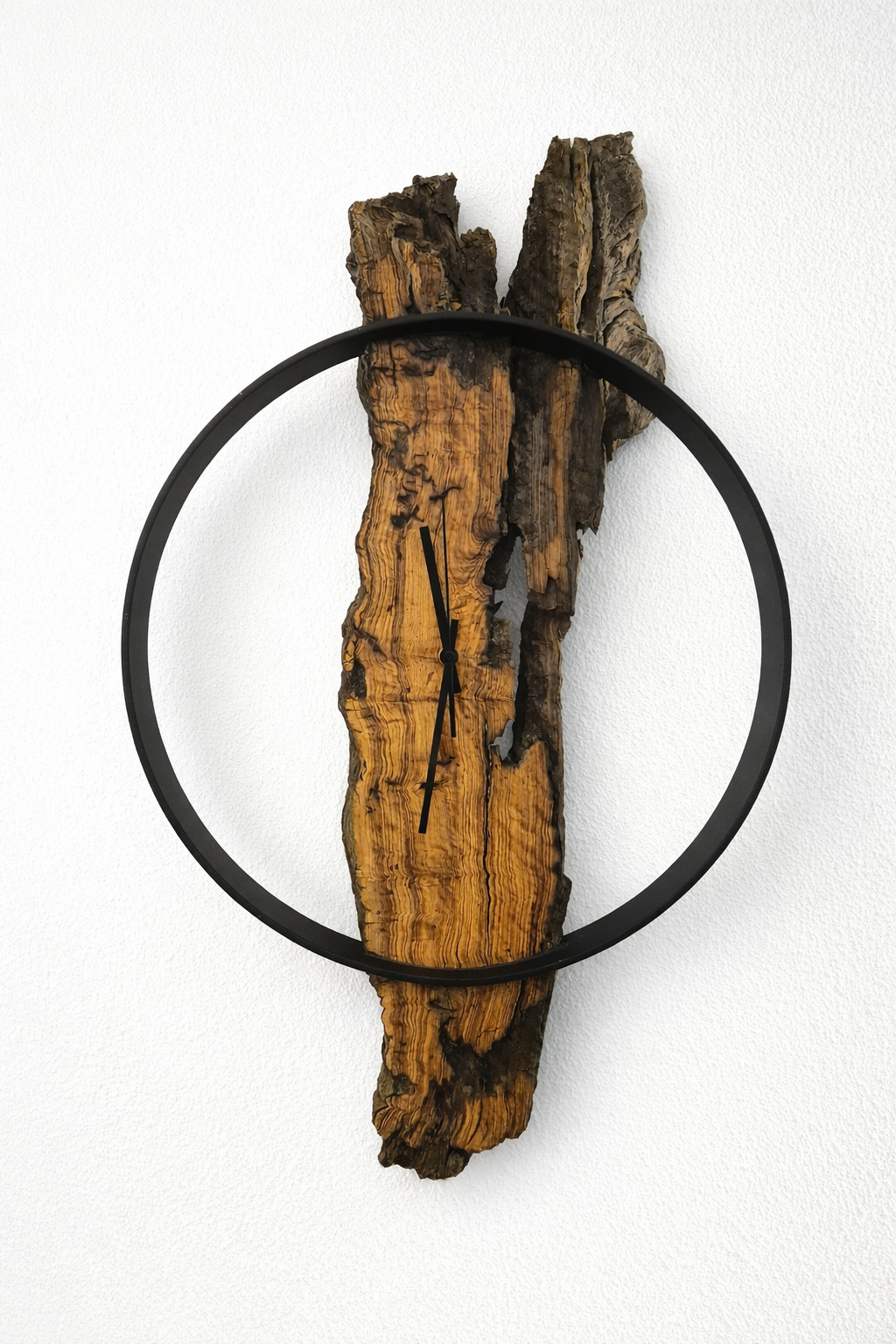 Holz Wanduhr mit Stahlring Nr.00260117