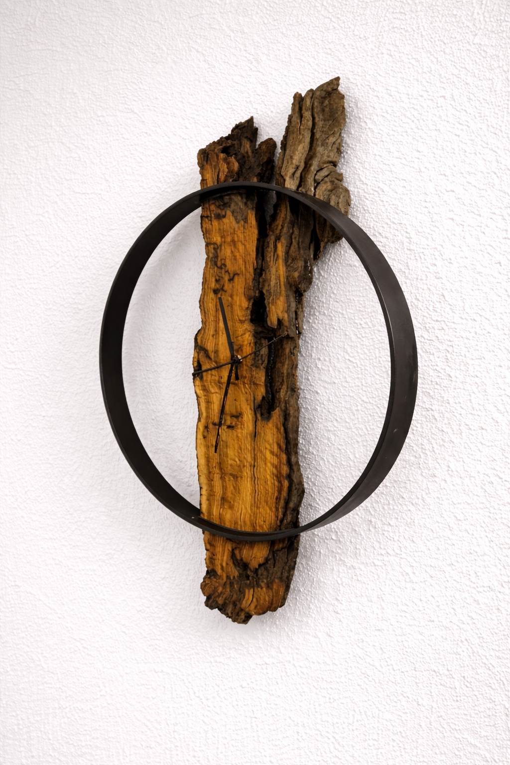 Holz Wanduhr mit Stahlring Nr.00260117