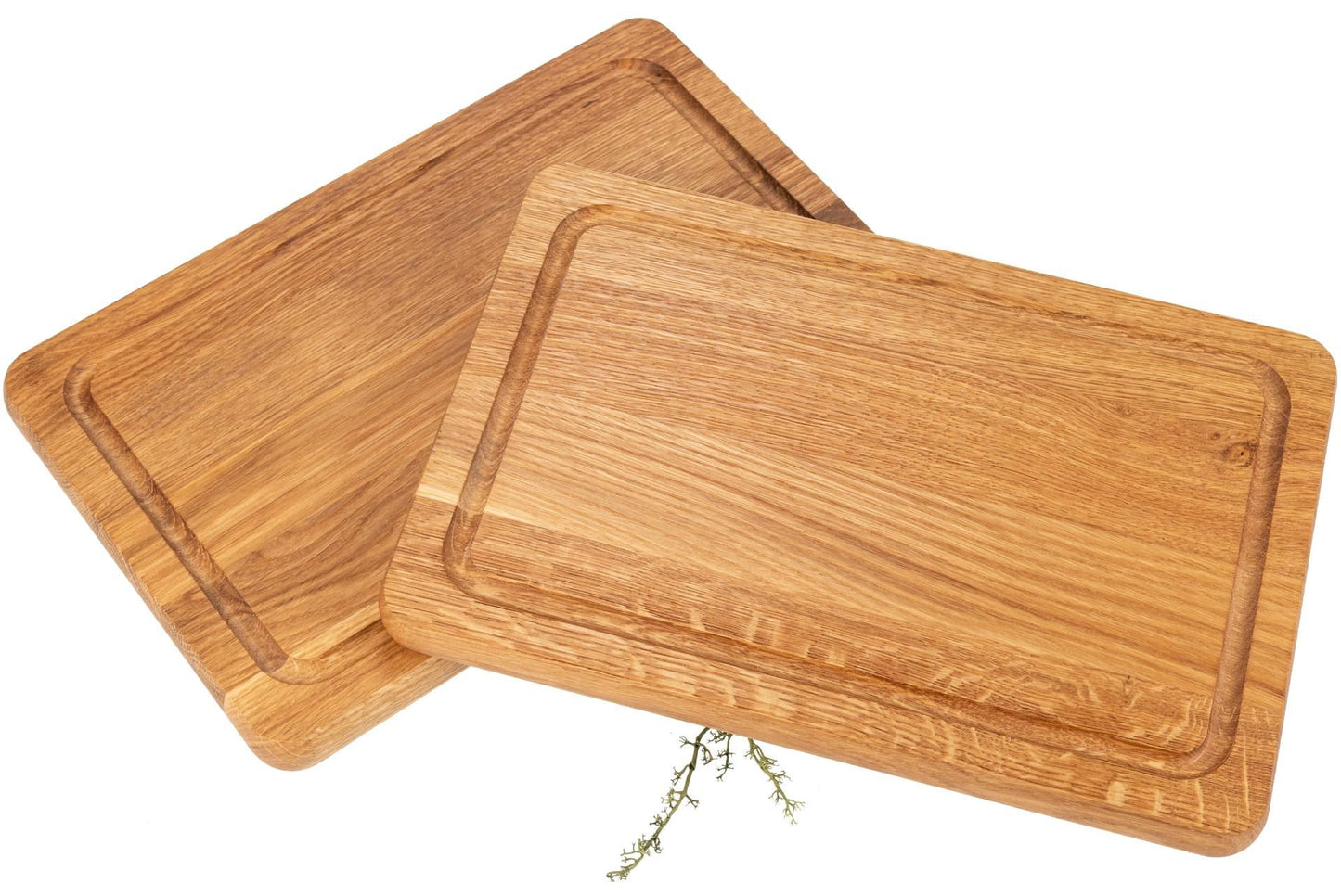 Schneidebrett rechteckig mit Saftrille aus Eiche geölt 30 x 20 x 2 cm