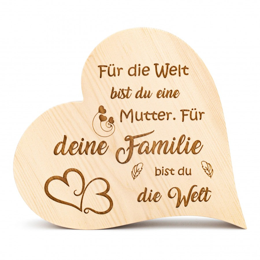 Zirbenherz Für die Welt bist du eine Mutter
