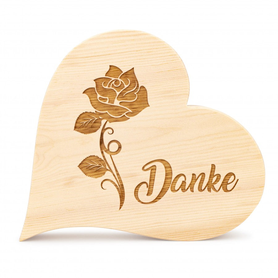 Zirbenherz Danke Rose