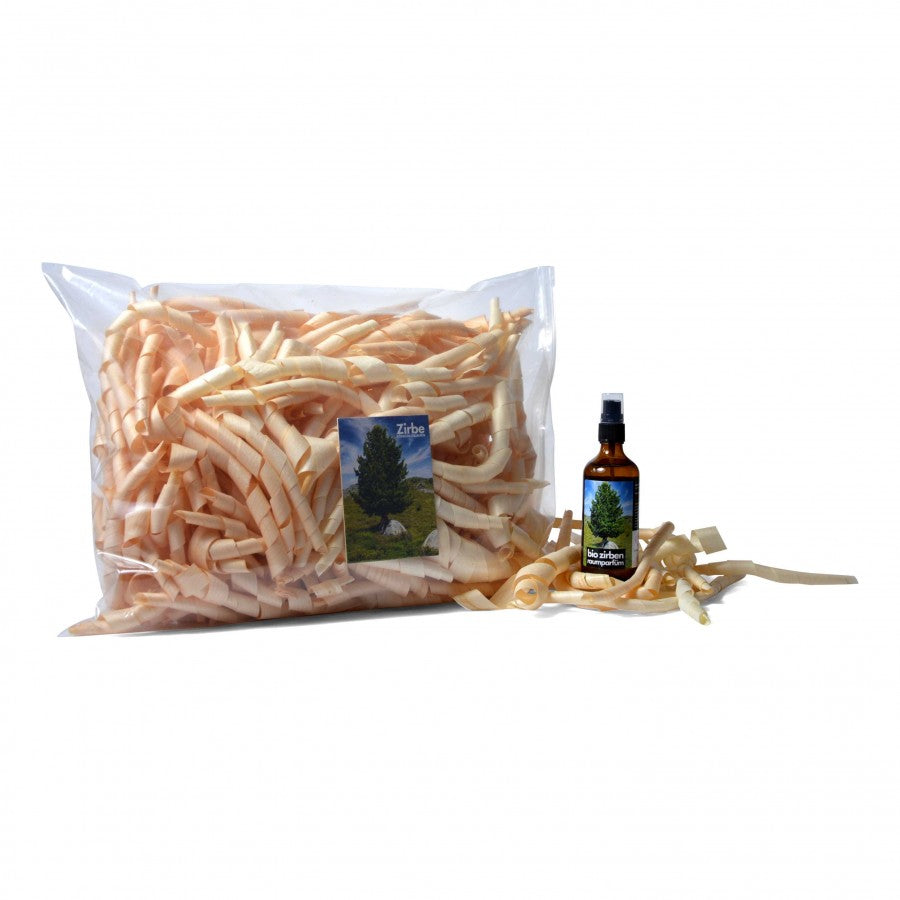 Handgehobelte Zirbenlocken 150g inkl. 100ml Zirben Raumparfum