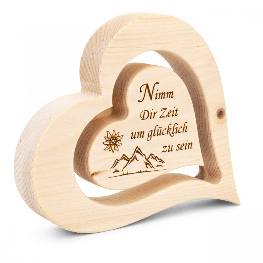 Zirbenherz 20cm Nimm dir Zeit